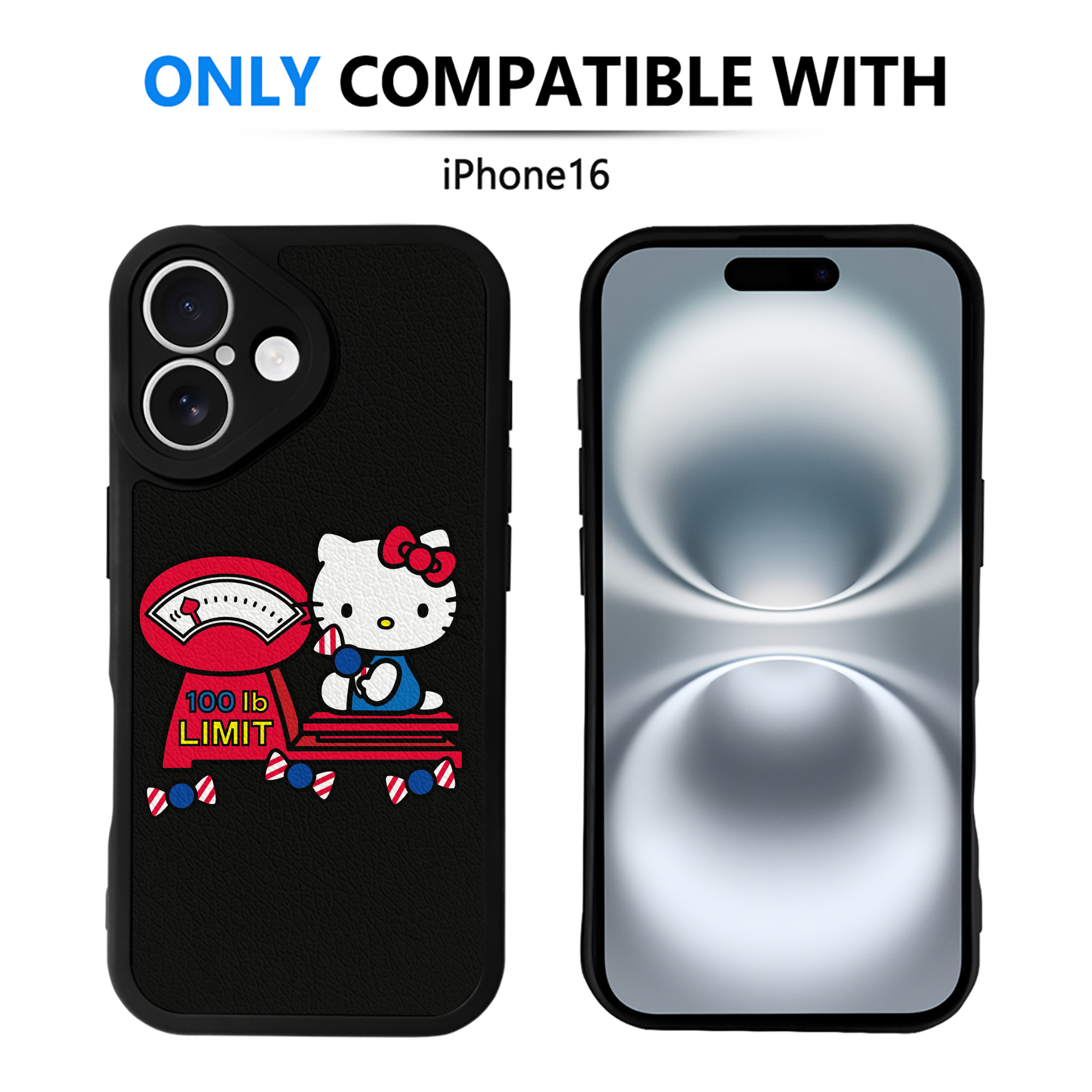 （画像用） Hello Kitty ハローキティ 【iPhone 16シリーズ対応】シリコンスマホケース（レザー調） 材質：シリコン